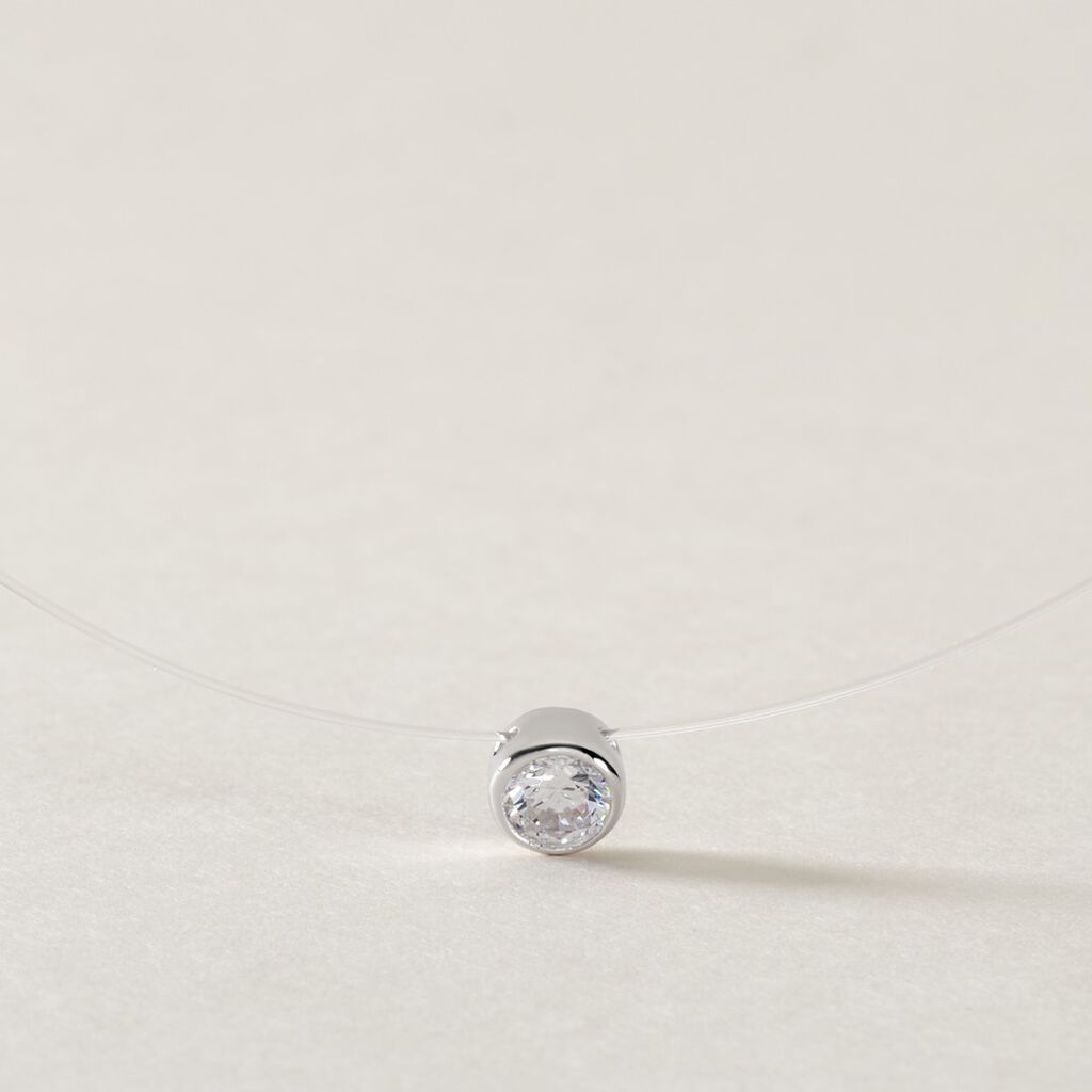 Collier Nylon Argent Blanc Oxyde - Colliers fantaisie Femme | Histoire d&rsquo;Or