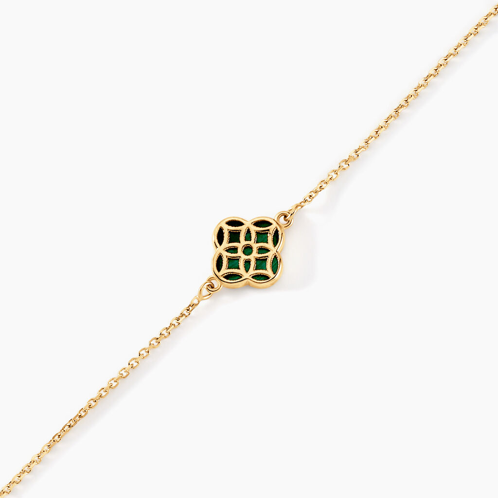 Bracelet Lucky Gems Or Jaune Malachite - Bracelets Femme | Histoire d&rsquo;Or
