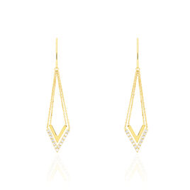 Boucles D'oreilles Pendantes Daina Or Jaune Oxyde De Zirconium - Boucles d'oreilles pendantes Femme | Histoire d’Or