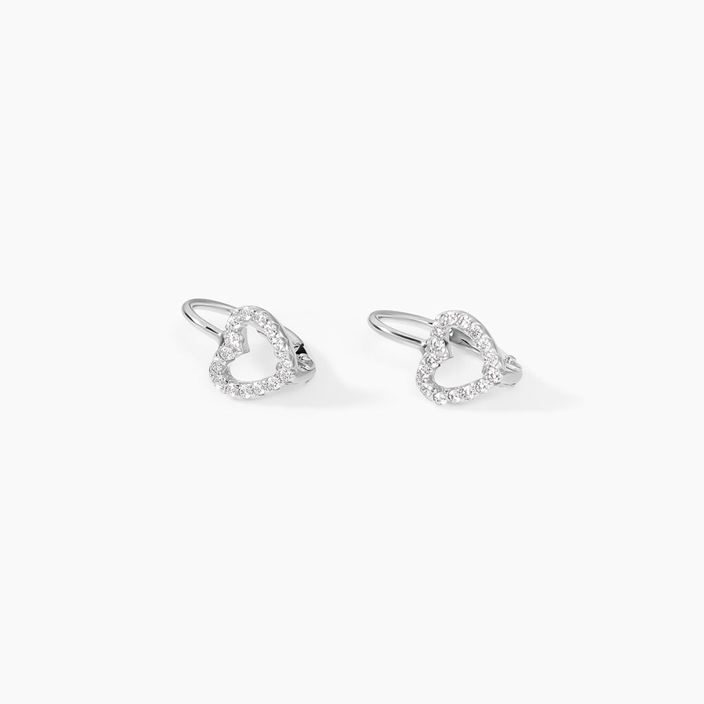 Boucles D'oreilles Pendantes Elisene Argent Blanc Oxyde De Zirconium - Boucles d'oreilles fantaisie Femme | Histoire d&rsquo;Or