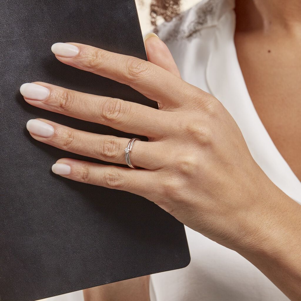 Bague Selene Or Blanc Diamant - Bagues solitaires Femme | Histoire d’Or