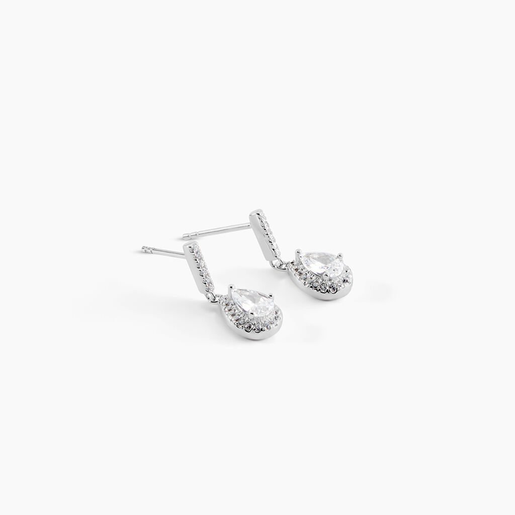 Boucles D'oreilles Pendantes Briony Argent Blanc Oxyde De Zirconium - Boucles d'oreilles fantaisie Femme | Histoire d&rsquo;Or