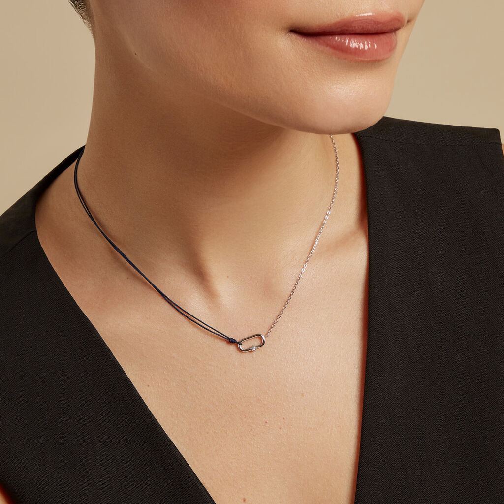 Collier Infini Pop Argent Blanc Oxyde De Zirconium - Colliers fantaisie Famille | Histoire d’Or
