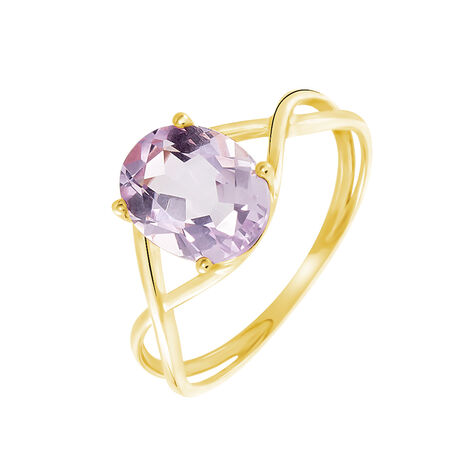 Bague Solitaire Armaelle Or Jaune Amethyste - Bagues solitaires Femme | Histoire d’Or