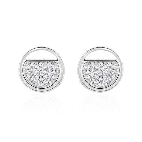 Boucles D'oreilles Puces Laetizia Clara Argent  Oxyde De Zirconium - Boucles d'oreilles fantaisie Femme | Histoire d’Or