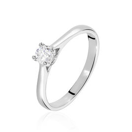 Bague Solitaire Victoria Or Blanc Diamant - Bagues solitaires Femme | Histoire d’Or