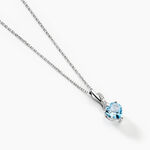 Collier Clothilde Or Blanc Topaze Et Oxyde De Zirconium - Colliers Femme | Histoire d&rsquo;Or