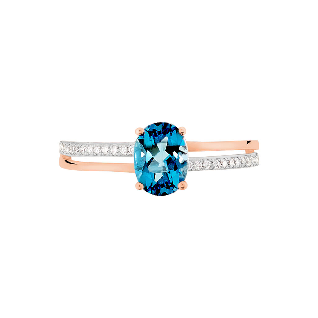 Bague Sarika Or Rose Topaze Et Oxyde De Zirconium - Bagues solitaires Femme | Histoire d’Or