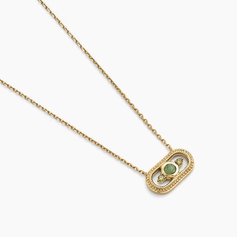 Collier Jasmee Plaque Or Jaune Pierre De Synthese Oxyde De Zirconium - Colliers Femme | Histoire d’Or