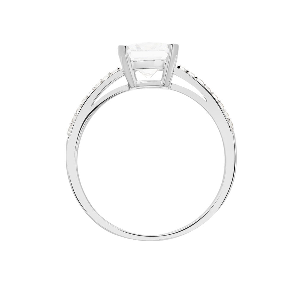 Bague Beline Or Blanc Oxyde De Zirconium - Bagues solitaires Femme | Histoire d&rsquo;Or