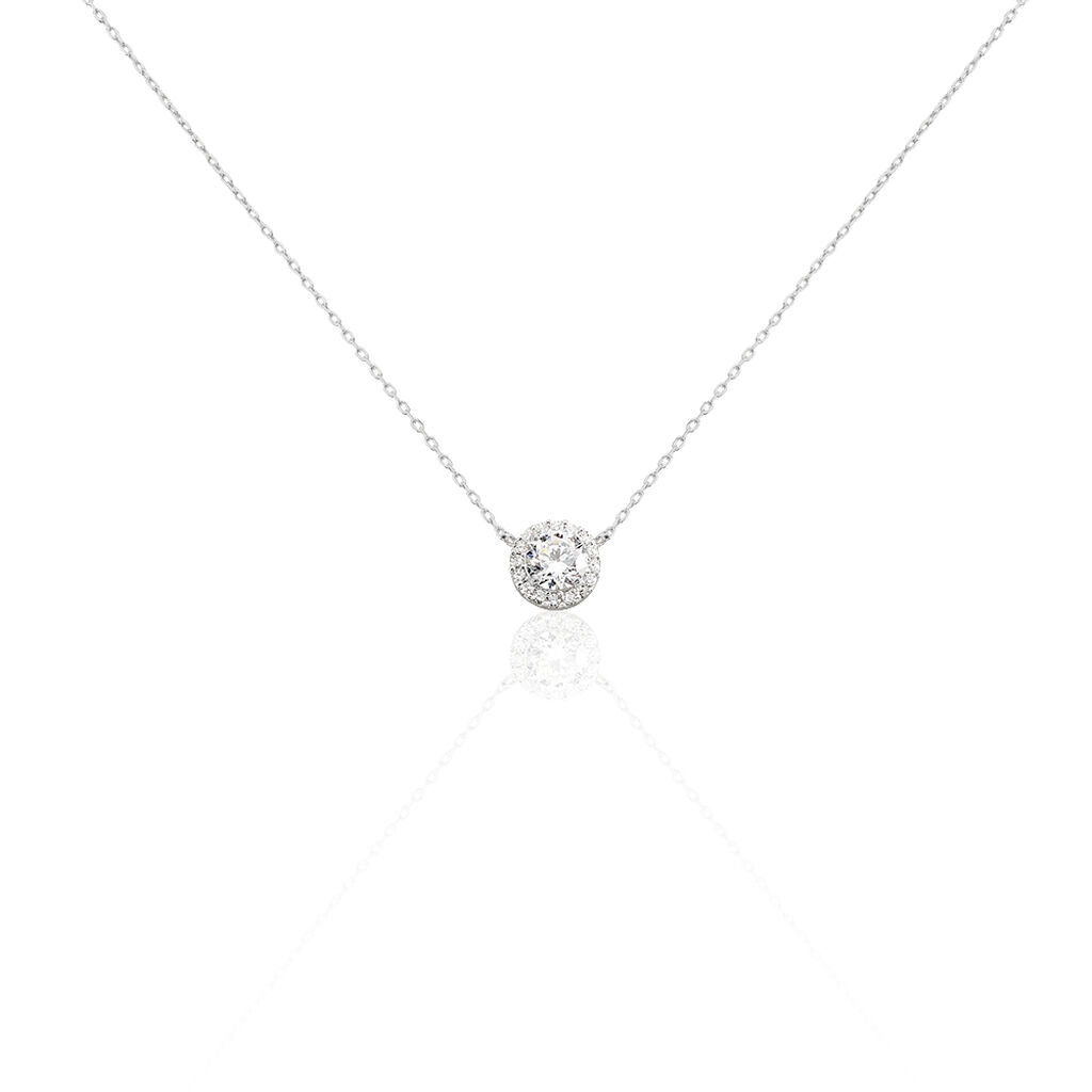 Collier Eurycide Or Blanc Oxyde De Zirconium - Colliers Femme | Histoire d’Or
