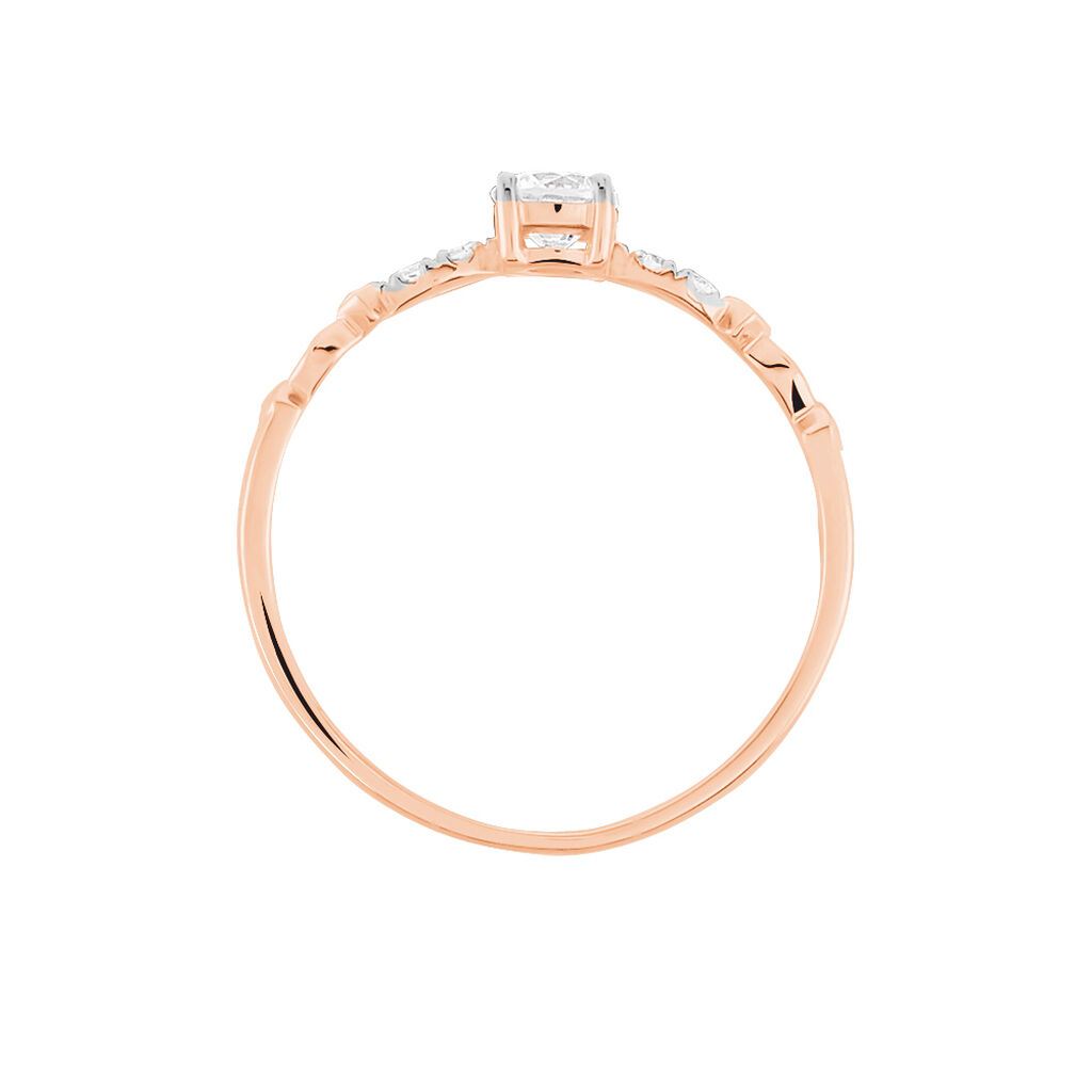 Bague Norhen Or Rose Oxyde De Zirconium - Bagues solitaires Femme | Histoire d’Or