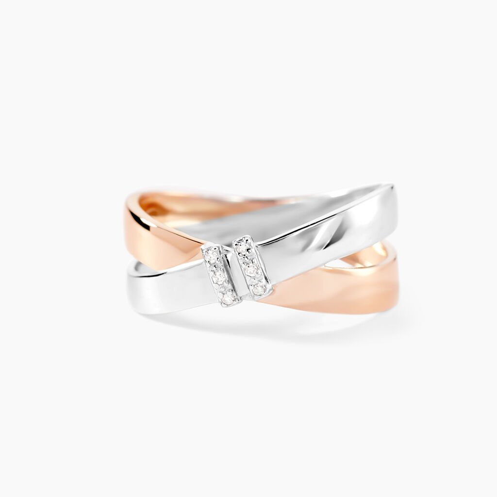 Bague Tonnia Or Bicolore Diamant - Bagues avec pierre Femme | Histoire d&rsquo;Or
