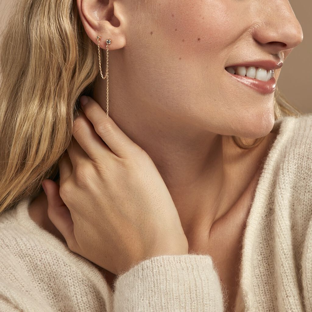 Bijou D'oreille Unitaire Desi Plaqué Or Jaune Oxyde De Zirconium - Boucles d'oreilles fantaisie Femme | Histoire d’Or