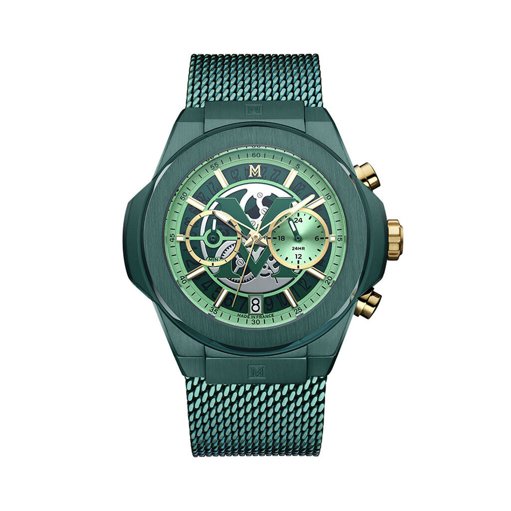 Montre Montignac Round Chrono Vert - Montres Homme | Histoire d&rsquo;Or