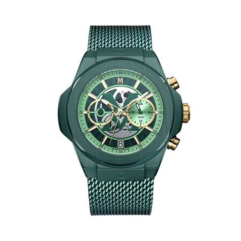 Montre Montignac Round Chrono Vert - Montres Homme | Histoire d&rsquo;Or