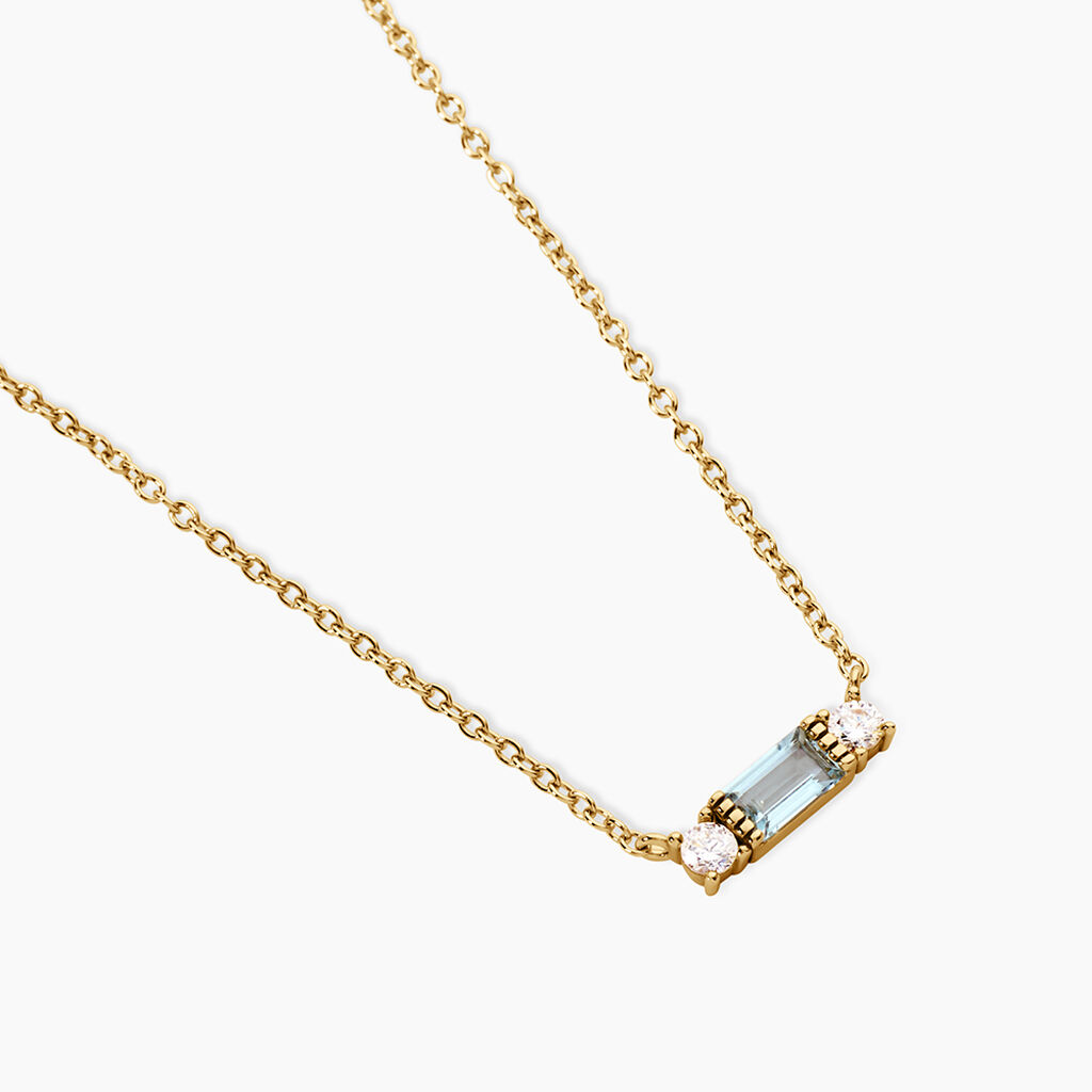 Collier Joaneder Argent Dor&eacute; A L'Or 750/1000 Topaze Oxyde De Zirconium - Colliers Femme | Histoire d&rsquo;Or