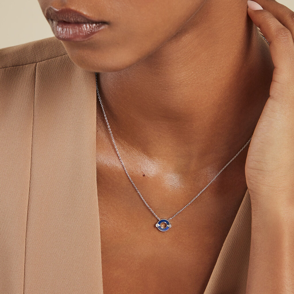 Collier Serafine Argent Blanc Lapis Lazuli Oxyde - Colliers fantaisie Femme | Histoire d’Or