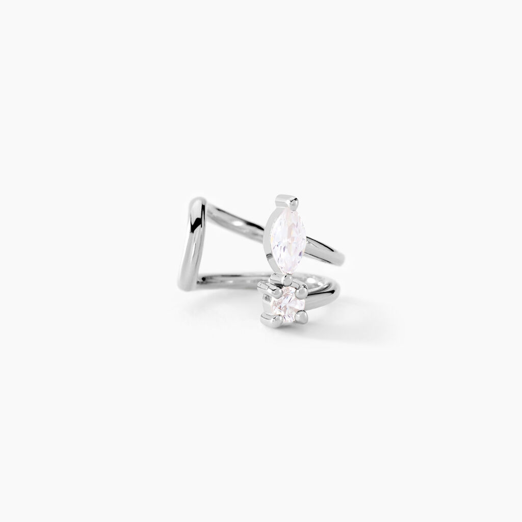 Bague D'oreille Unitaire Navette Argent Blanc Oxyde De Zirconium - Boucles d'oreilles fantaisie Femme | Histoire d’Or