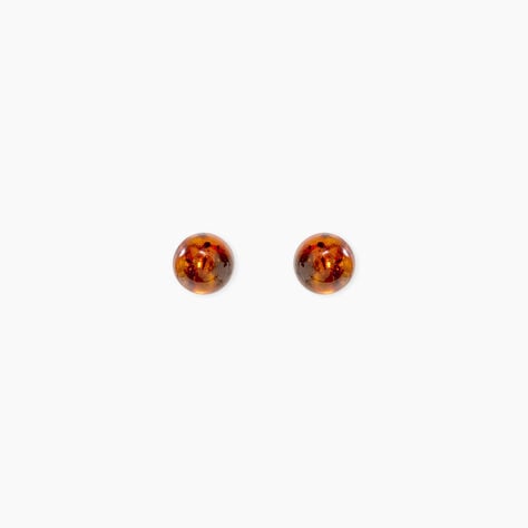 Boucles D'oreilles Puces Argent Blanc Brunhilld Ambre - Boucles d'oreilles empierr&eacute;es Femme | Histoire d&rsquo;Or