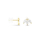 Boucles D'oreilles Puces Margret Or Jaune Oxyde De Zirconium - Clous d'oreilles Femme | Histoire d&rsquo;Or