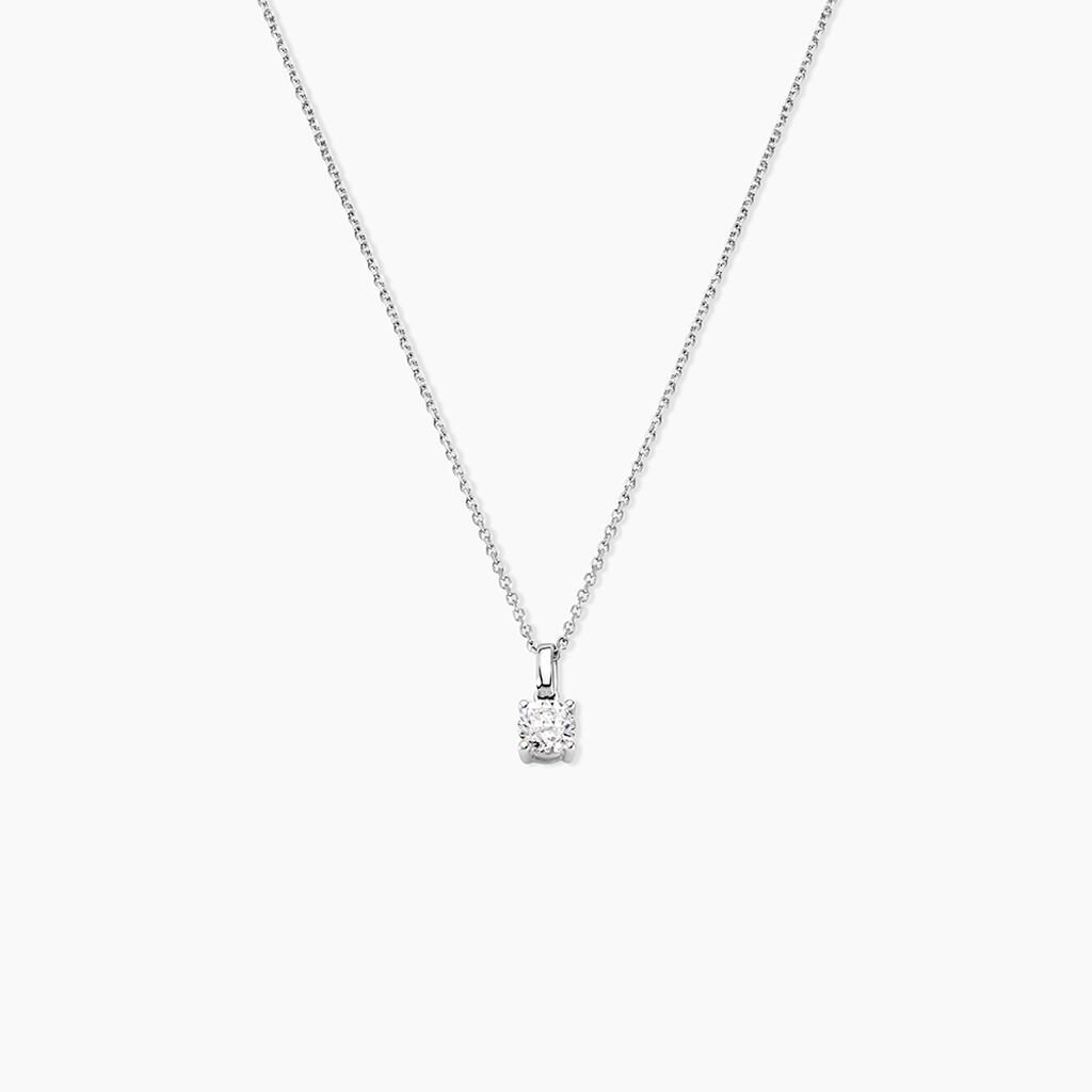 Pendentif Solitaire Aphrodite Or Blanc Diamant - Pendentifs Femme | Histoire d’Or