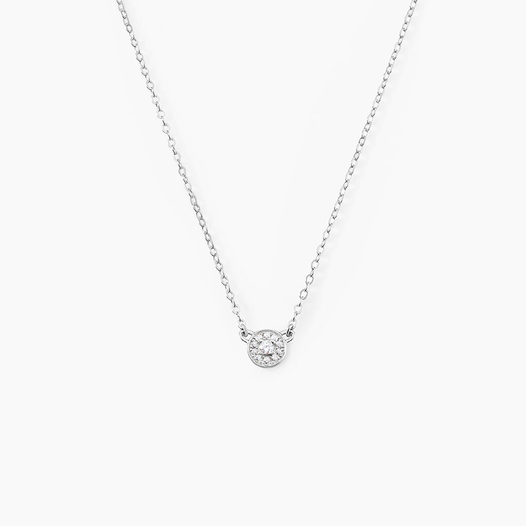 Collier Argent Blanc Auxana Oxyde De Zirconium - Colliers fantaisie Femme | Histoire d&rsquo;Or