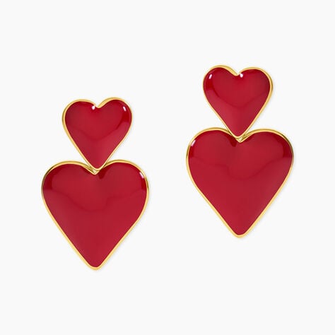 Boucles D'Oreilles Pendantes Ha&iuml;a Acier Dor&eacute; - Boucles d'oreilles fantaisie Femme | Histoire d&rsquo;Or