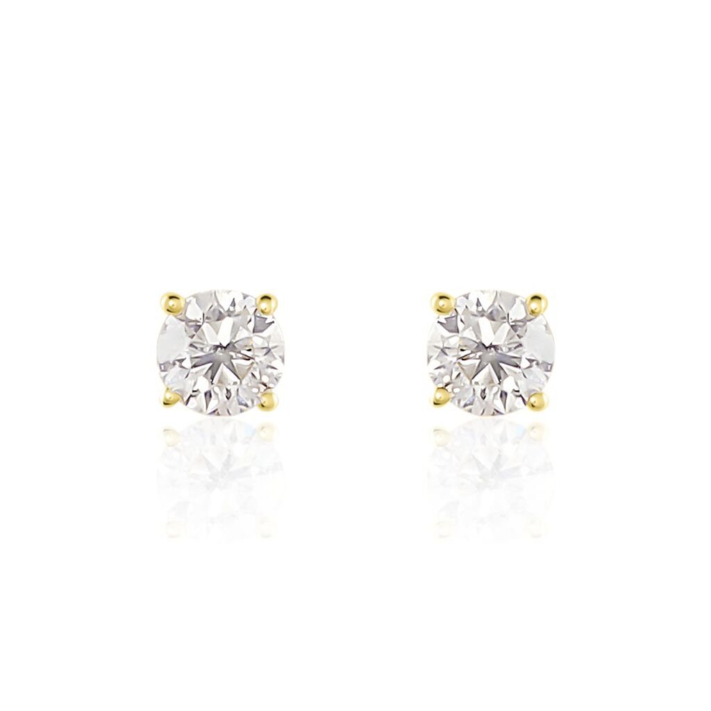 Boucles D'oreilles Puces Or Jaune Victoria Diamants - Clous d'oreilles Femme | Histoire d&rsquo;Or