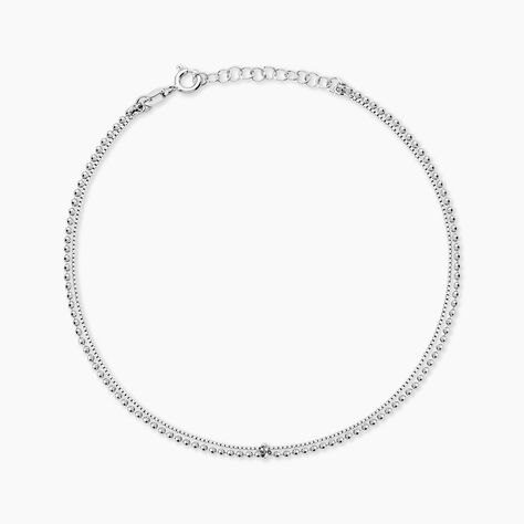 Cha&icirc;ne De Cheville Marie-nicaise Argent Blanc - Cha&icirc;nes de cheville Femme | Histoire d&rsquo;Or