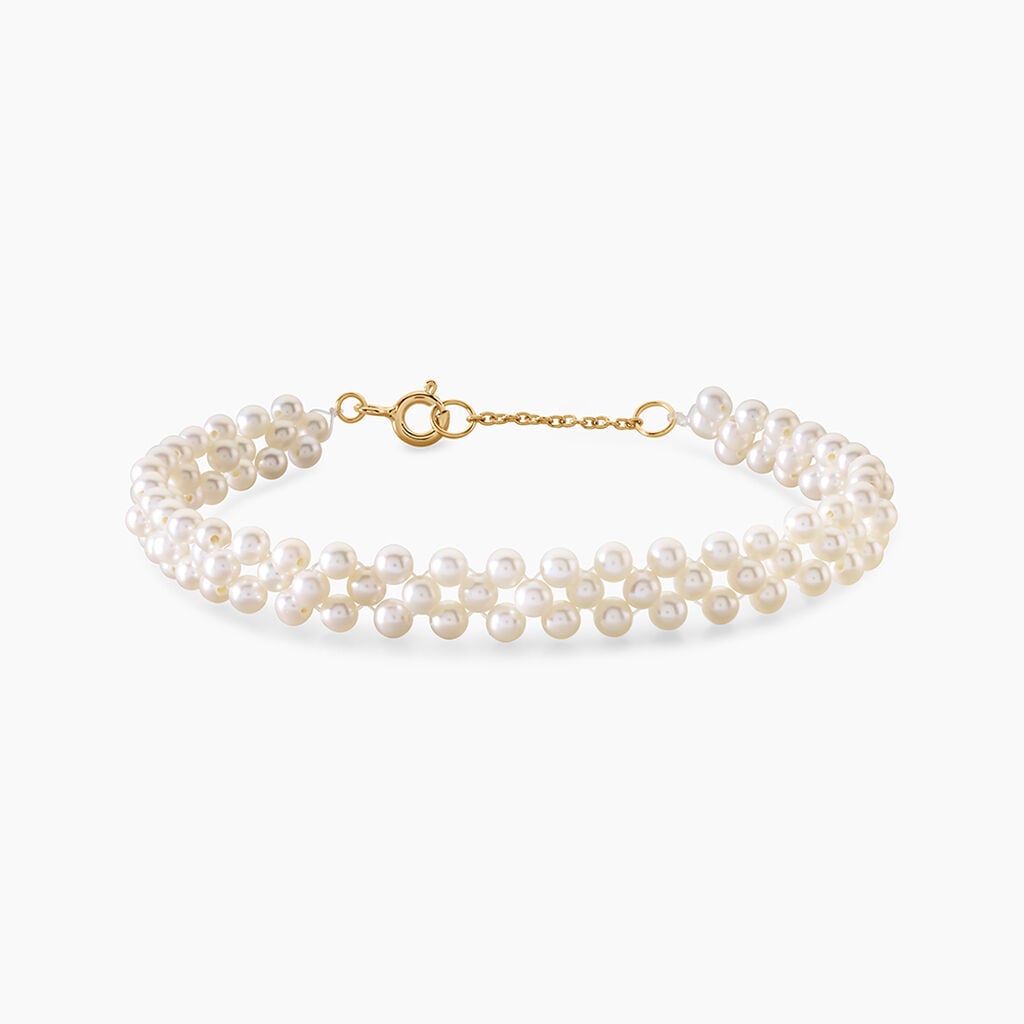 Bracelet Thanyah Argent Dor&eacute; A L'Or 750/1000 Perle De Culture - Bracelets Femme | Histoire d&rsquo;Or