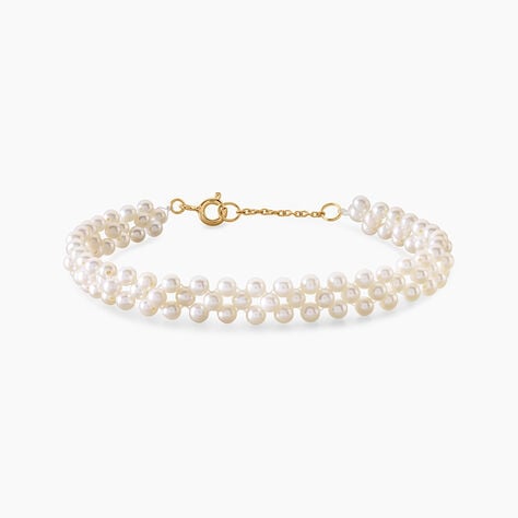 Bracelet Thanyah Argent Dor&eacute; A L'Or 750/1000 Perle De Culture - Bracelets Femme | Histoire d&rsquo;Or