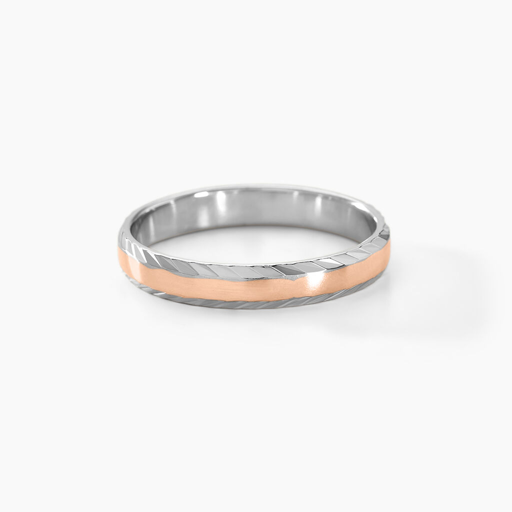 Alliance Argent Bicolore Nolan - Alliances Homme | Histoire d’Or