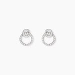 Boucles D'Oreilles Puces Fant Argent Blanc Oxyde De Zirconium - Boucles d'oreilles fantaisie Femme | Histoire d&rsquo;Or