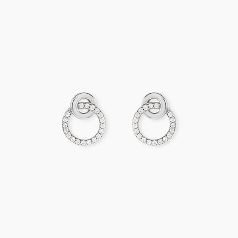 Boucles D'Oreilles Puces Fant Argent Blanc Oxyde De Zirconium - Boucles d'oreilles fantaisie Femme | Histoire d&rsquo;Or