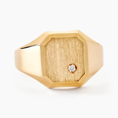 Chevali&egrave;re Malcolm Carree Or Jaune Oxyde De Zirconium - Bagues solitaires Homme | Histoire d&rsquo;Or