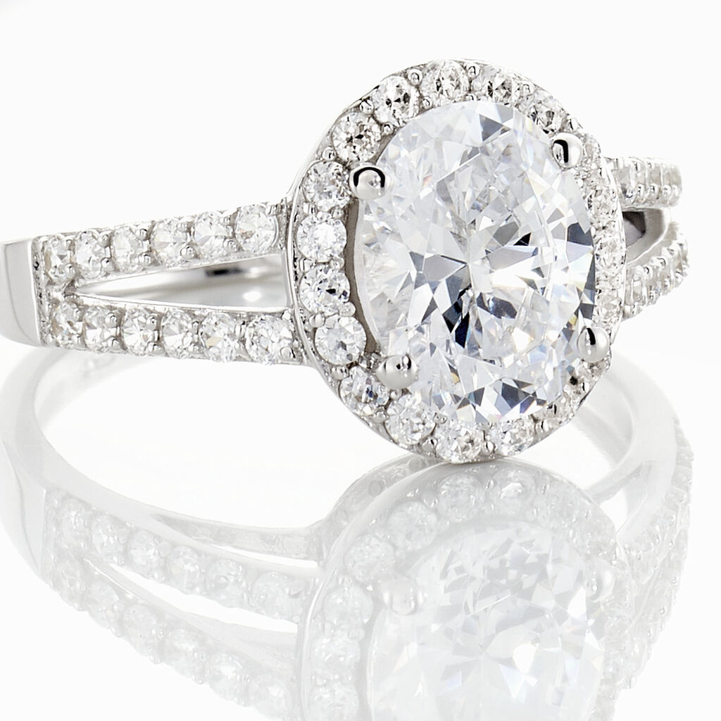 Bague Arjun Or Blanc Oxyde De Zirconium - Bagues solitaires Femme | Histoire d&rsquo;Or