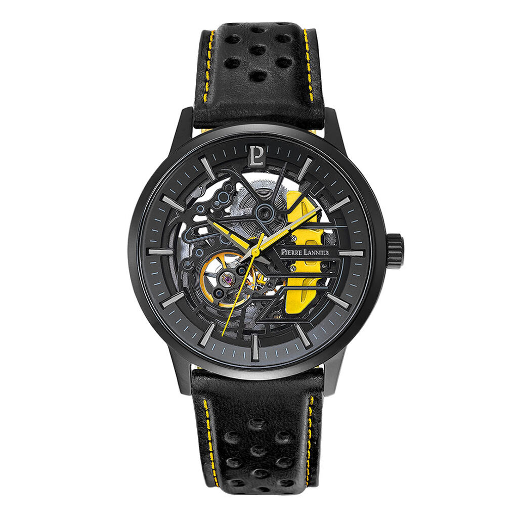 Montre Pierre Lannier Paddock Bicolore Jaune / Noir - Montres Homme | Histoire d’Or