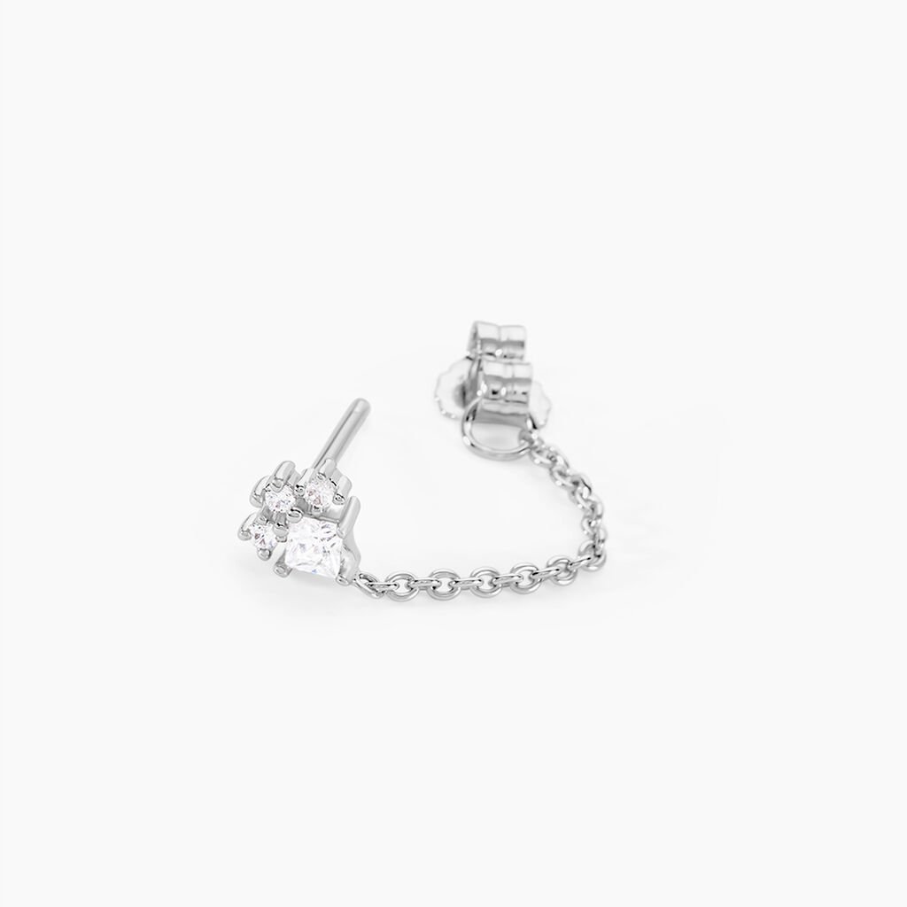 Boucles D'oreilles Puces Nimah Argent Blanc Oxyde De Zirconium - Nouveautés Femme | Histoire d’Or