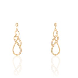 Boucles D'oreilles Pendantes Rajah Plaqué Or Jaune Oxyde De Zirconium - Boucles d'oreilles pendantes Femme | Histoire d’Or