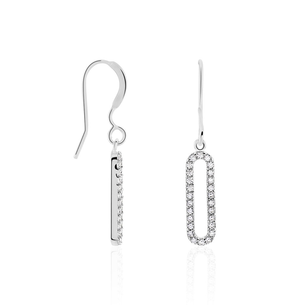 Boucles D'oreilles Pendantes Isabel Argent Blanc Oxyde De Zirconium - Boucles d'oreilles fantaisie Femme | Histoire d’Or