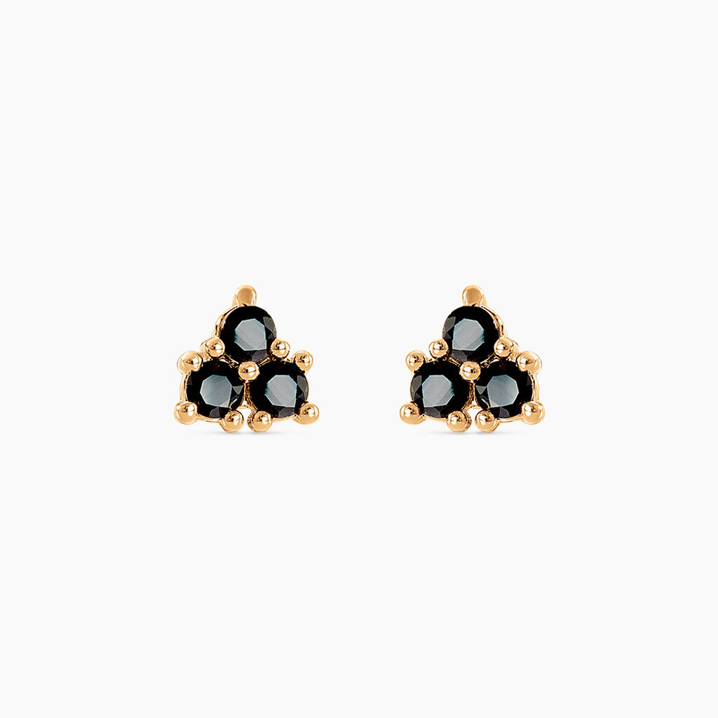 Boucles D'oreilles Puces Midnight Royalty Plaqué Or Jaune Oxyde - Boucles d'oreilles fantaisie Femme | Histoire d’Or