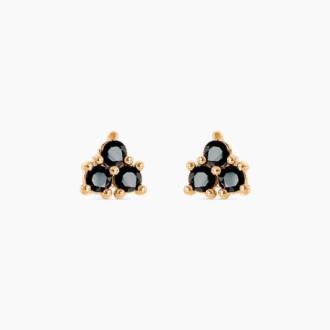 Boucles D'oreilles Puces Midnight Royalty Plaqué Or Jaune Oxyde - Boucles d'oreilles fantaisie Femme | Histoire d’Or