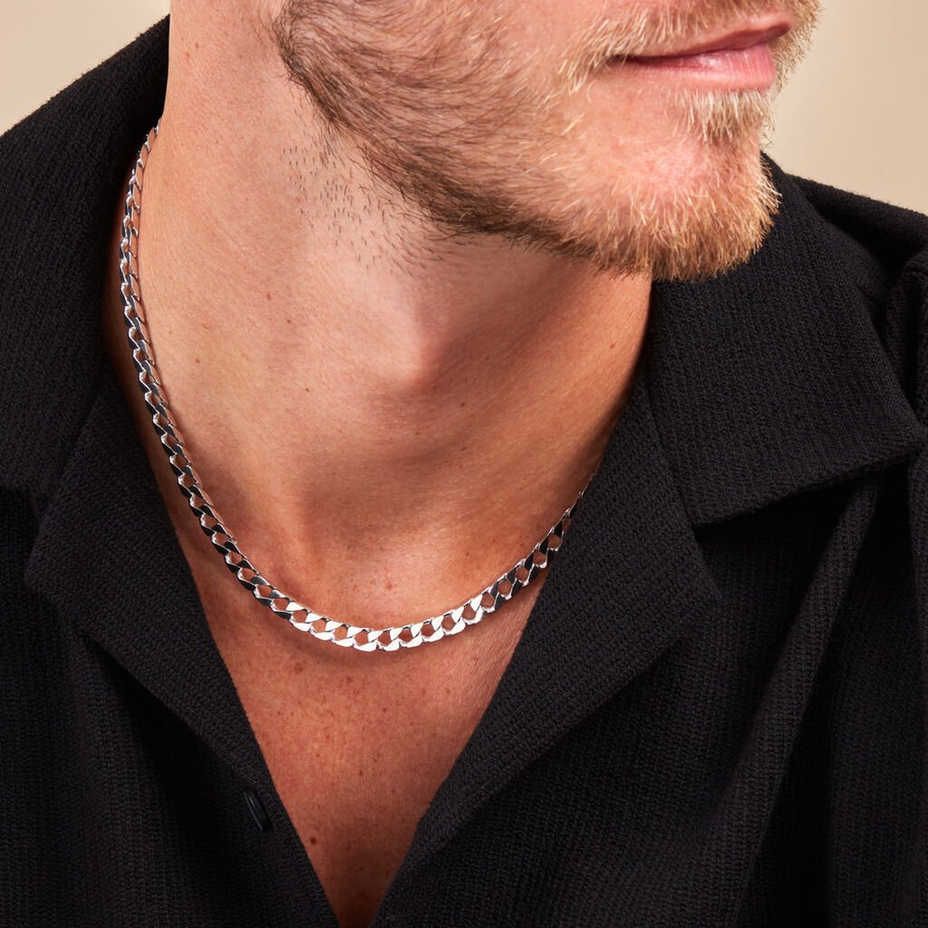 Collier Maille Santino Argent Blanc - Chaines Homme | Histoire d’Or