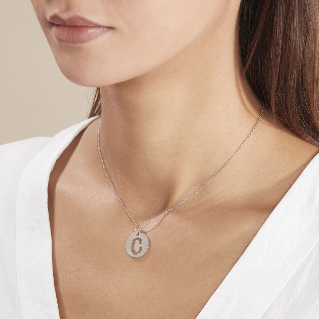 Pendentif Elio C Argent Blanc - Pendentifs Famille | Histoire d’Or