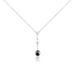 Collier Lucia Cera Argent Blanc Perle De Culture Et C&eacute;ramique - Colliers fantaisie Femme | Histoire d&rsquo;Or