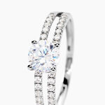 Bague Solitaire Cesarine Or Blanc Oxyde De Zirconium - Bagues solitaires Femme | Histoire d&rsquo;Or