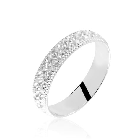Alliance Fantaisie Ruban Bombé Or Blanc - Alliances Unisex | Histoire d’Or