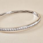 Bracelet Jonc Alane Or Blanc Oxyde De Zirconium - Bracelets joncs Femme | Histoire d&rsquo;Or