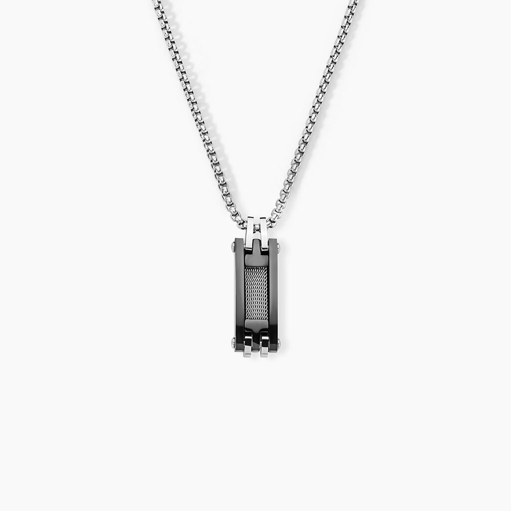 Collier Jourdan Acier - Bijoux sans pierre Homme | Histoire d&rsquo;Or